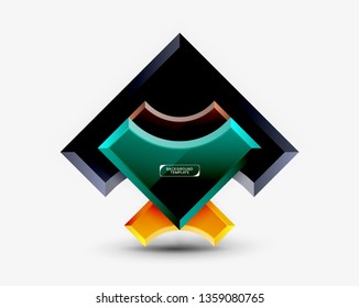 Geometrical 3d shapes background. Vector illustration