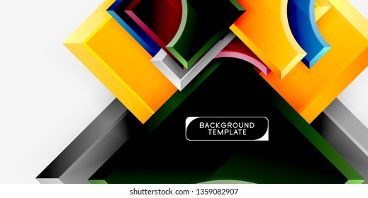 Geometrical 3d shapes background. Vector illustration