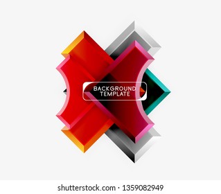 Geometrical 3d shapes background. Vector illustration
