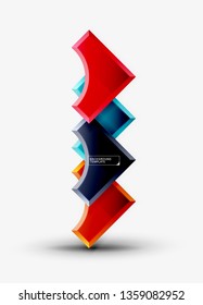 Geometrical 3d shapes background. Vector illustration