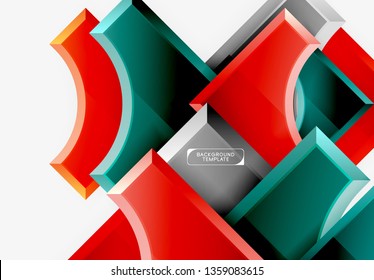 Plano de fundo de formas 3d geométricas. Ilustração vetorial
