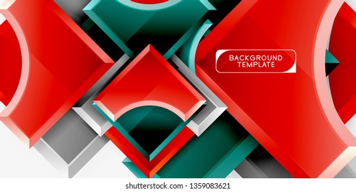 Geometrical 3d shapes background. Vector illustration