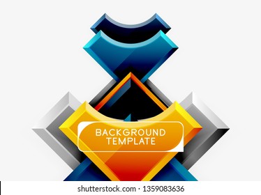 Geometrical 3d shapes background. Vector illustration