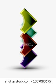 Geometrical 3d shapes background. Vector illustration