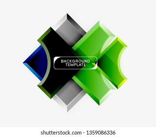 Geometrical 3d shapes background. Vector illustration