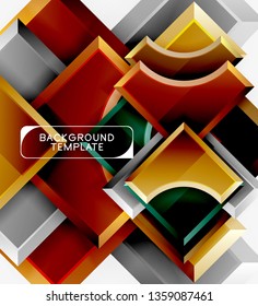 Geometrical 3d shapes background. Vector illustration