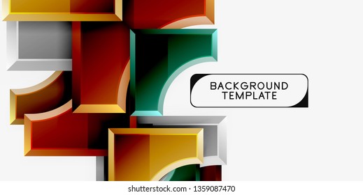 Geometrisches 3D-Format, Hintergrund. Vektorgrafik
