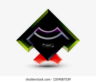 Geometrisches 3D-Format, Hintergrund. Vektorgrafik