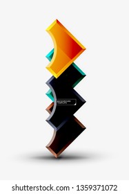 Geometrical 3d shapes background. Vector illustration