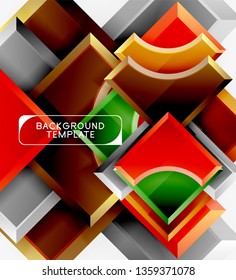 Plano de fundo de formas 3d geométricas. Ilustração vetorial