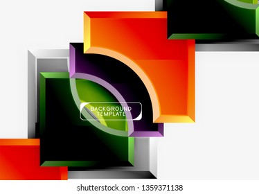 Geometrical 3d shapes background. Vector illustration