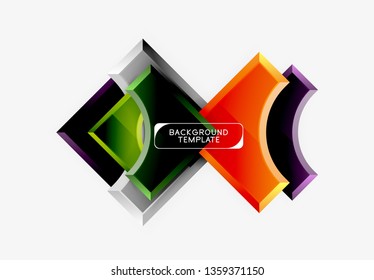 Geometrical 3d shapes background. Vector illustration