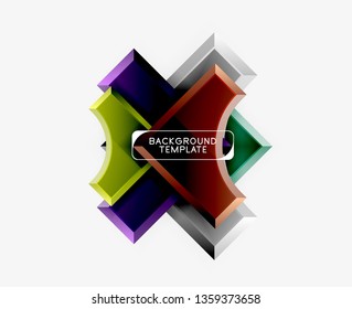 Geometrical 3d shapes background. Vector illustration