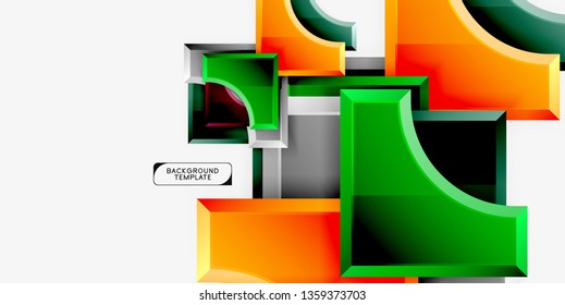 Plano de fundo de formas 3d geométricas. Ilustração vetorial