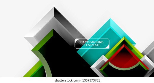 Geometrical 3d shapes background. Vector illustration