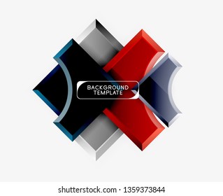 Geometrical 3d shapes background. Vector illustration