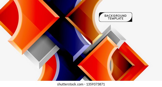 Geometrical 3d shapes background. Vector illustration