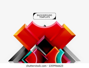 Geometrical 3d shapes background. Vector illustration