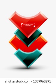 Fondo geométrico 3d de formas. Ilustración del vector