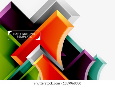 Geometrical 3d shapes background. Vector illustration