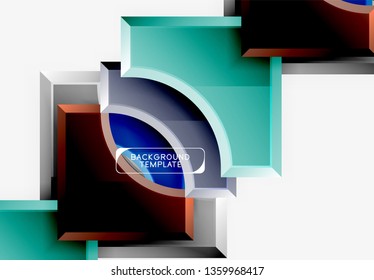 Geometrical 3d shapes background. Vector illustration