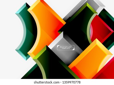 Geometrical 3d shapes background. Vector illustration