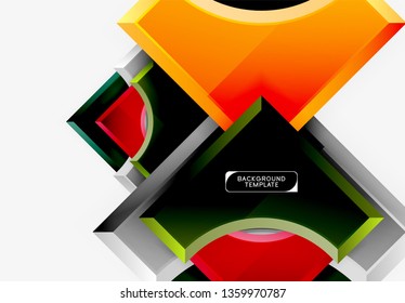 Geometrical 3d shapes background. Vector illustration