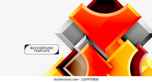 Geometrisches 3D-Format, Hintergrund. Vektorgrafik