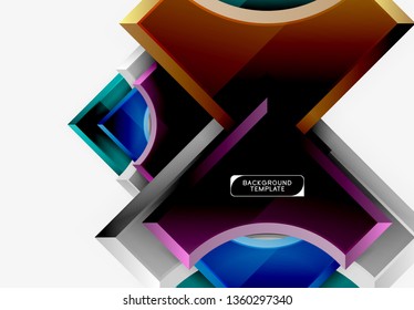 Fondo geométrico 3d de formas. Ilustración del vector