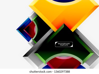 Geometrical 3d shapes background. Vector illustration