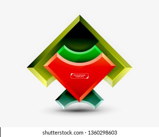 Geometrical 3d shapes background. Vector illustration