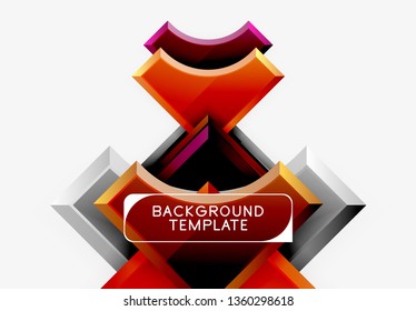 Geometrical 3d shapes background. Vector illustration