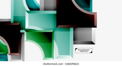 Fondo geométrico 3d de formas. Ilustración del vector