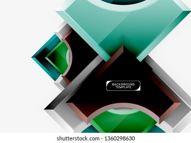 Plano de fundo de formas 3d geométricas. Ilustração vetorial