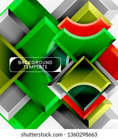 Fondo geométrico 3d de formas. Ilustración del vector