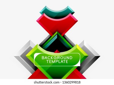 Geometrical 3d shapes background. Vector illustration