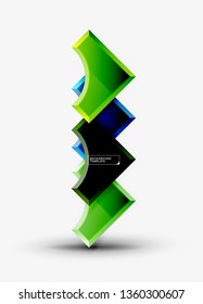 Geometrical 3d shapes background. Vector illustration