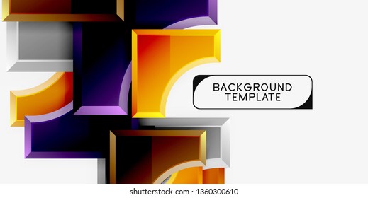 Geometrisches 3D-Format, Hintergrund. Vektorgrafik