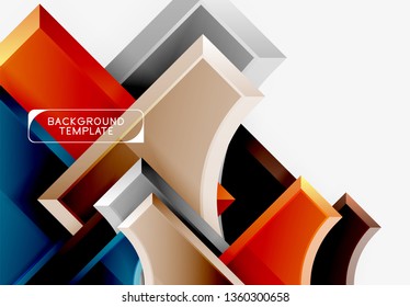 Geometrical 3d shapes background. Vector illustration