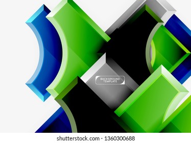 Geometrical 3d shapes background. Vector illustration