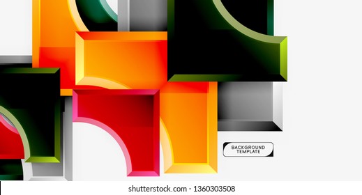 Geometrisches 3D-Format, Hintergrund. Vektorgrafik