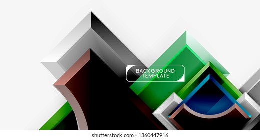Geometrical 3d shapes background. Vector illustration