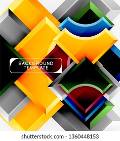 Geometrical 3d shapes background. Vector illustration