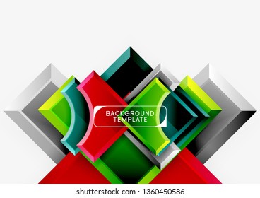 Fondo geométrico 3d de formas. Ilustración del vector
