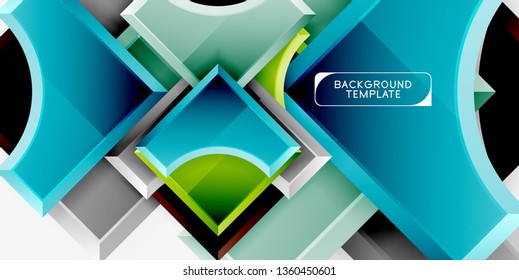 Geometrical 3d shapes background. Vector illustration