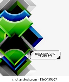Fondo geométrico 3d de formas. Ilustración del vector