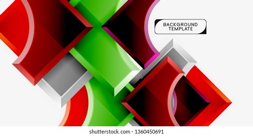 Fondo geométrico 3d de formas. Ilustración del vector
