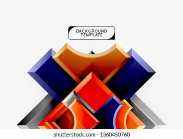 Geometrical 3d shapes background. Vector illustration