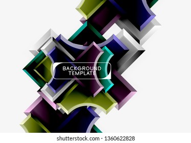 Geometrisches 3D-Format, Hintergrund. Vektorgrafik