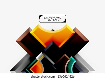 Geometrical 3d shapes background. Vector illustration
